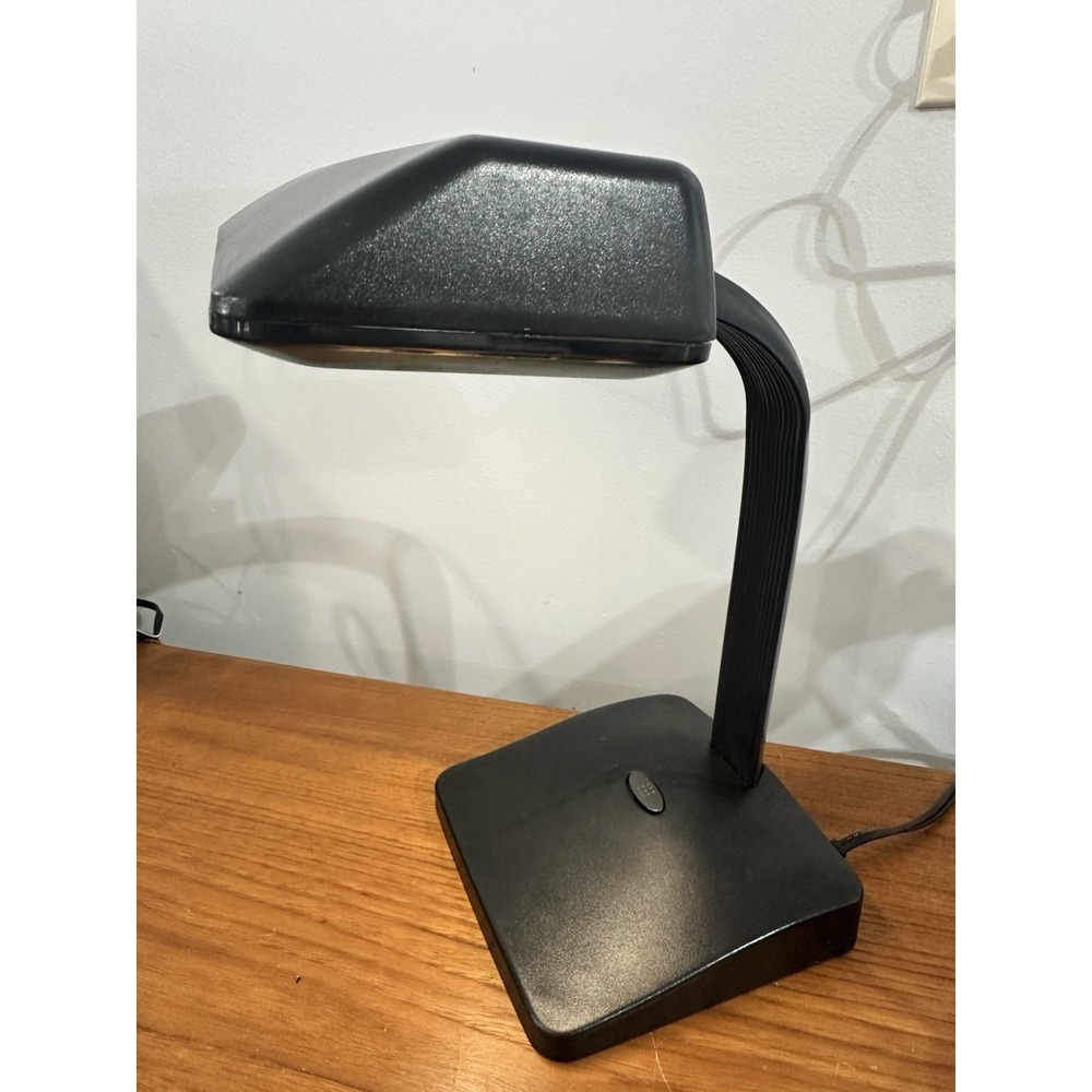 VINTAGE Underwriters Laboratories Black Bendable‎ Fluorescent Desk Lamp 14"